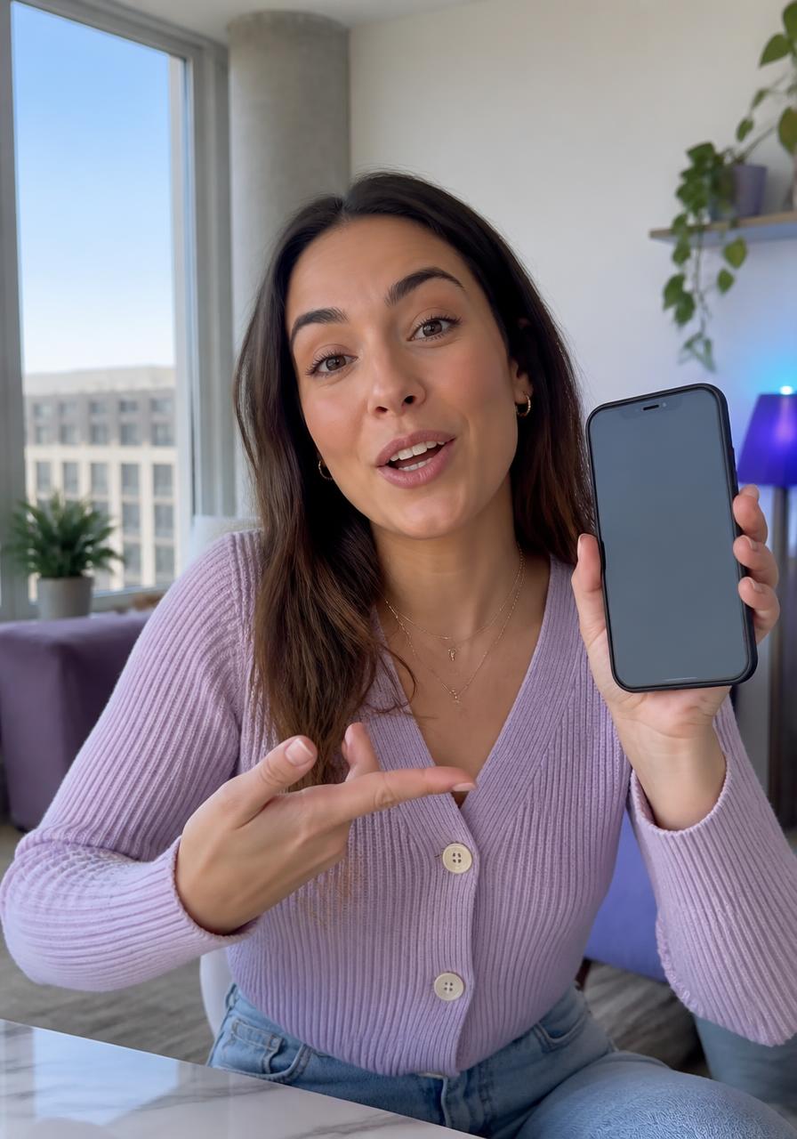AI-assisted creator presenting a mobile app
